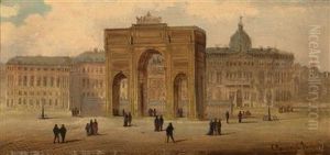 Parisian Scene With Decorative Figures
