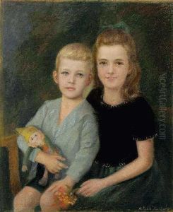 Das Geschwisterpaar Hildegunde Und Giselbert Von Der Horst by Anton Kaulbach