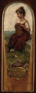 Young Girl Waiting On A Rock by Hermann Kaulbach