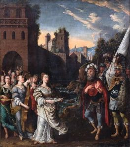 Jiphtach Begegnet Seiner Tochter Vor Den Toren Von Mizpe by Albrecht Kauw