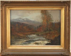 Highland Landscape With River And Forest by Archibald Kay