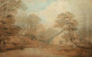 River Landscapewith Figures By A Cottage River Landscapewith Figures By A Cottage