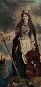 Maria Jeny Als Germania Bei Den Kriegsfestspielen In Lindenberg by Otto Keck