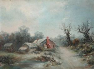 Cottage In Winter by Frans Keelhoff