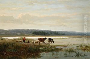 Watering The Cattle At Dawn Watering The Cattle At Dawn