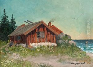 A Red Cabin by Oscar Keen