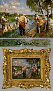 "fischer Am Flus"
Ol/karton, Signiert, Datiert: 1908 by Carl Kehr