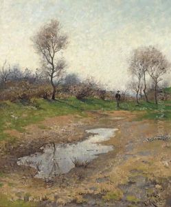 A Traveller In A Field Near Carlsruhe by Carl Kehr