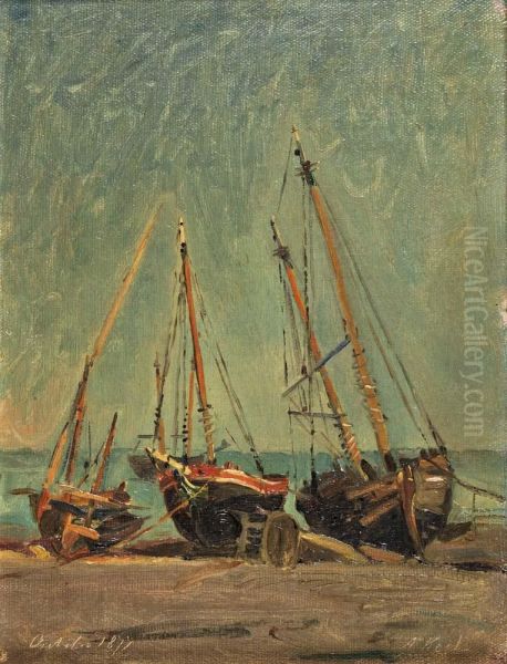 Barcos De Pesca Em Seco Na Praia - view 1