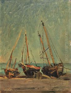 Barcos De Pesca Em Seco Na Praia by Alfredo Keil
