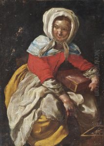 A Young Girl Before An Open Chest by Bernhard Keil, Monsu Bernardo