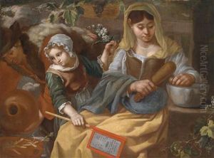 A Young Family From The Savoy With A Girl Holding The Canzone Delle Lodi Di Madonna Tenerina A Young Family From The Savoy With A Girl Holding The Canzone Delle Lodi Di Madonna Tenerina