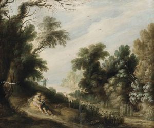 A Wooded River Landscape With Venus And Adonis