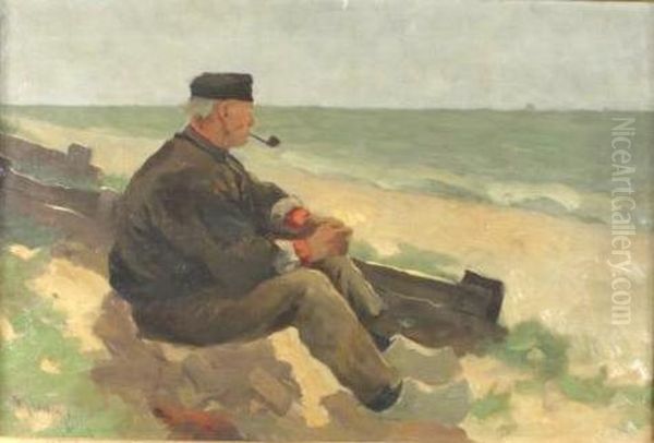 Man With A Pipe On Shore - view 1