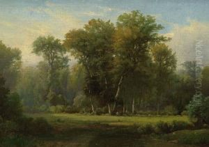 View Of A Clearing In The Forest. by Gottfried Keller