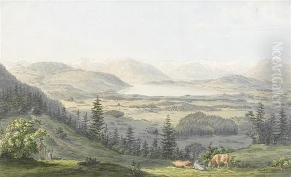 Der Zugersee Vom Albis - view 1