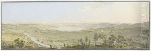 Blick Von Der Waid Ueber Zurich Hinweg Zum Alpenpanorama by Heinrich Keller
