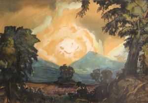 Romantic Landscape by Henry George Keller
