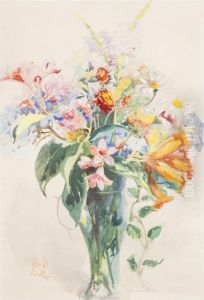 Vase Of Flowers by Henry George Keller