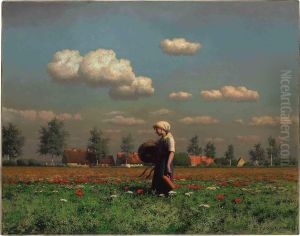 A Girl In A Field Of Poppies by Paul-Wilhelm Keller-Reutlingen