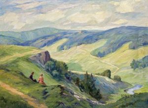 Idyllische Sommerliche Hugellandschaft by Karl Kellner