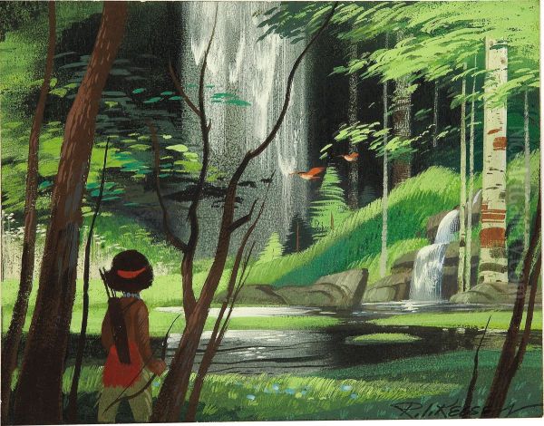 Native American In Woods - view 1