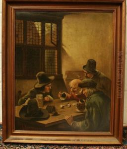 Study Of Dice Players Inan Interior by Robert Kemm