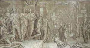 Scene D'histoire Ancienne Avec Vespasien Et Flavius Josephe by Pedro de Campana