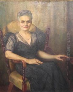 A Portrait Of A Lady With Glasses by Geza Kende