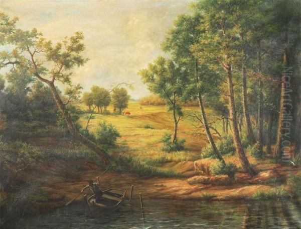 Moor Landscape With Figure In A Sloop - view 1