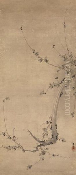 Blossoming Plum Branch - view 1