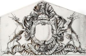 Design For The Pediment Sculpture At Houghton Hall, Norfolk, Depicting Sir Robert Walpole's Coat Of Arms by William Kent