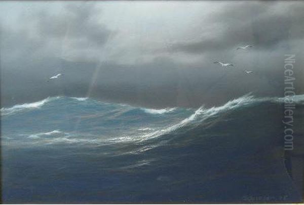 Rough Seas At Dusk - view 1