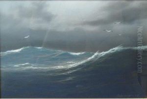 Rough Seas At Dusk by Carl Kenzler