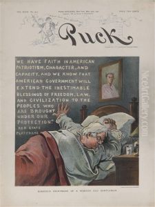 Horrible Nightmare Of A Worthy Old Gentleman From Puck Magazine by Joseph Keppler