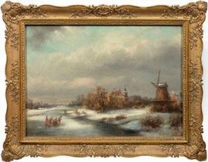 Hollandische Winterlandschaft by Ludwig Kergel