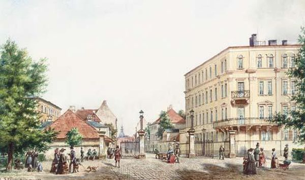 Dresden Town Square With Figures - view 1