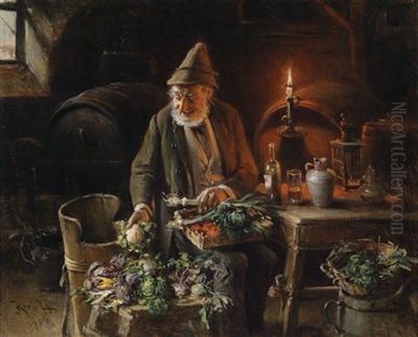 The Greengrocer In The Wine Cellar by Hermann Kern