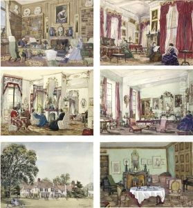 Two Albums Of Approximately Two Hundred And Eighty Nine Drawings And Watercolours On One Hundred And Eighty Two Sheets, Including Interiors Of Hockwold; 6 Montague Street; Munden; Teddesley, Staffordshire; Delapre Abbey; Moor Park; Farming Woods, Northamp by Caroline Keron