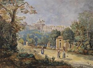 Aview Of Ariccia In The Albano Mountains With The Church Santa Mariaassunta