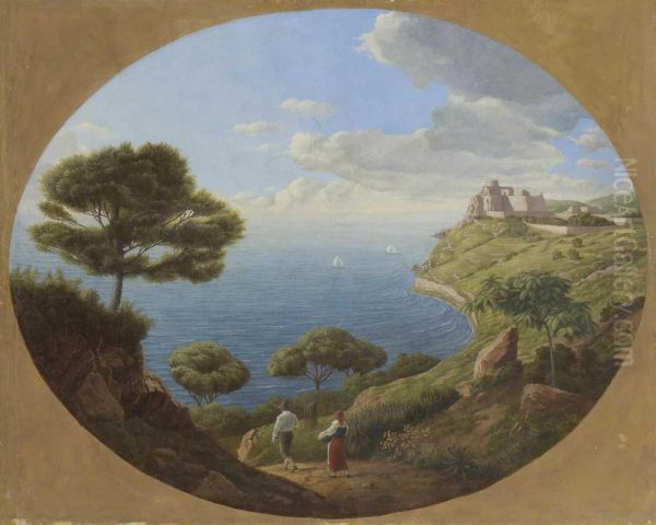 Suditalienische Meereskuste Mit Bauernpaar - view 1