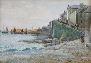 Looking In To Newlyn Old Harbour by Frederick B. Kerr
