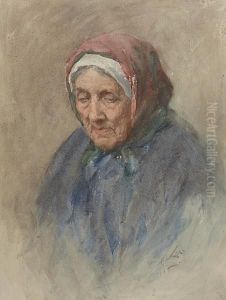 Old Woman In Red Headscarf