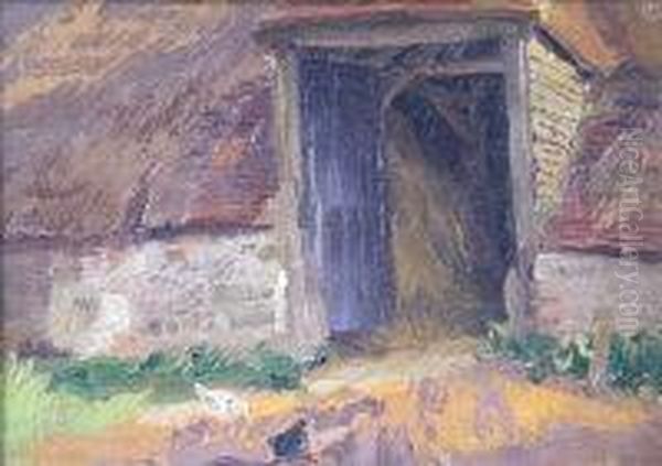Hens By A Barn - view 1