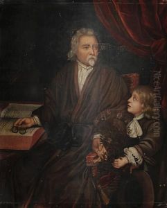 Portrait Of A Scholar And His Son by Johannes Kerseboom