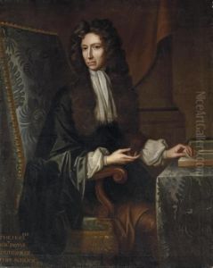 Portrait Of The Hon. Robert Boyle by Johannes Kerseboom