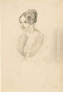 Halbportat Eines Sitzenden Madchens. by Georg Friedrich Kersting
