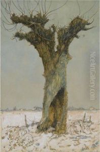 Knotwilg In De Sneeuw