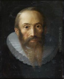 Portrait D'homme Portant Une Fraise by Cornelis Ketel