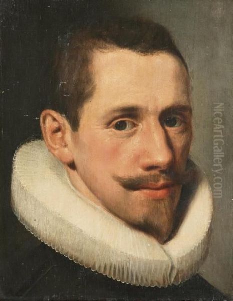 Portrait Of A Gentleman, Bust-length, In A Black Costume With A White 'molensteenkraag' - view 1